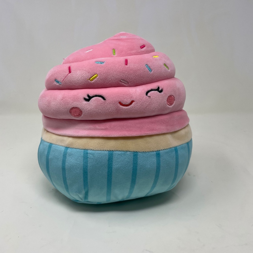 Squishmallows Cupcake Plush Stuffed Animal Pink Blue Sprinkles Decor